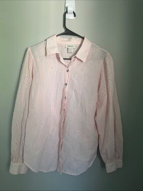 Ariat Pale Pink Eyelet Button-Down Shirt